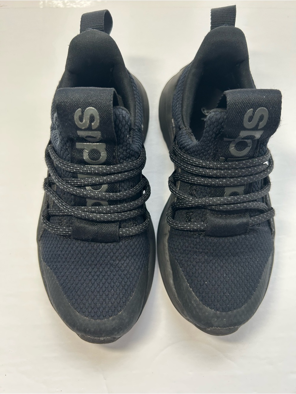 Girls 11 adidas Kids Black Slip-On Mesh Athletic Sneakers